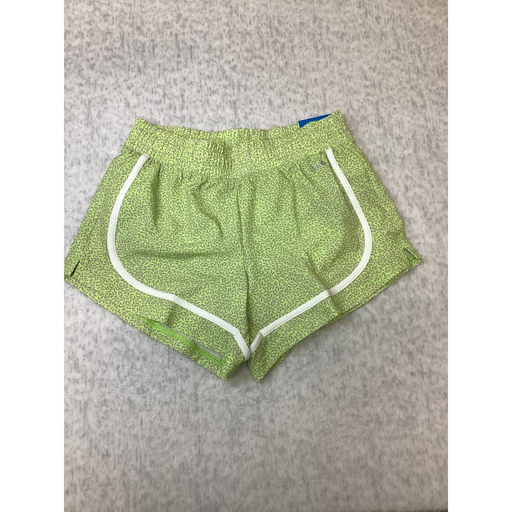 DSG Girls Stride Shorts Neon Pear Green White Mid-Rise Athletic Size Small NWT